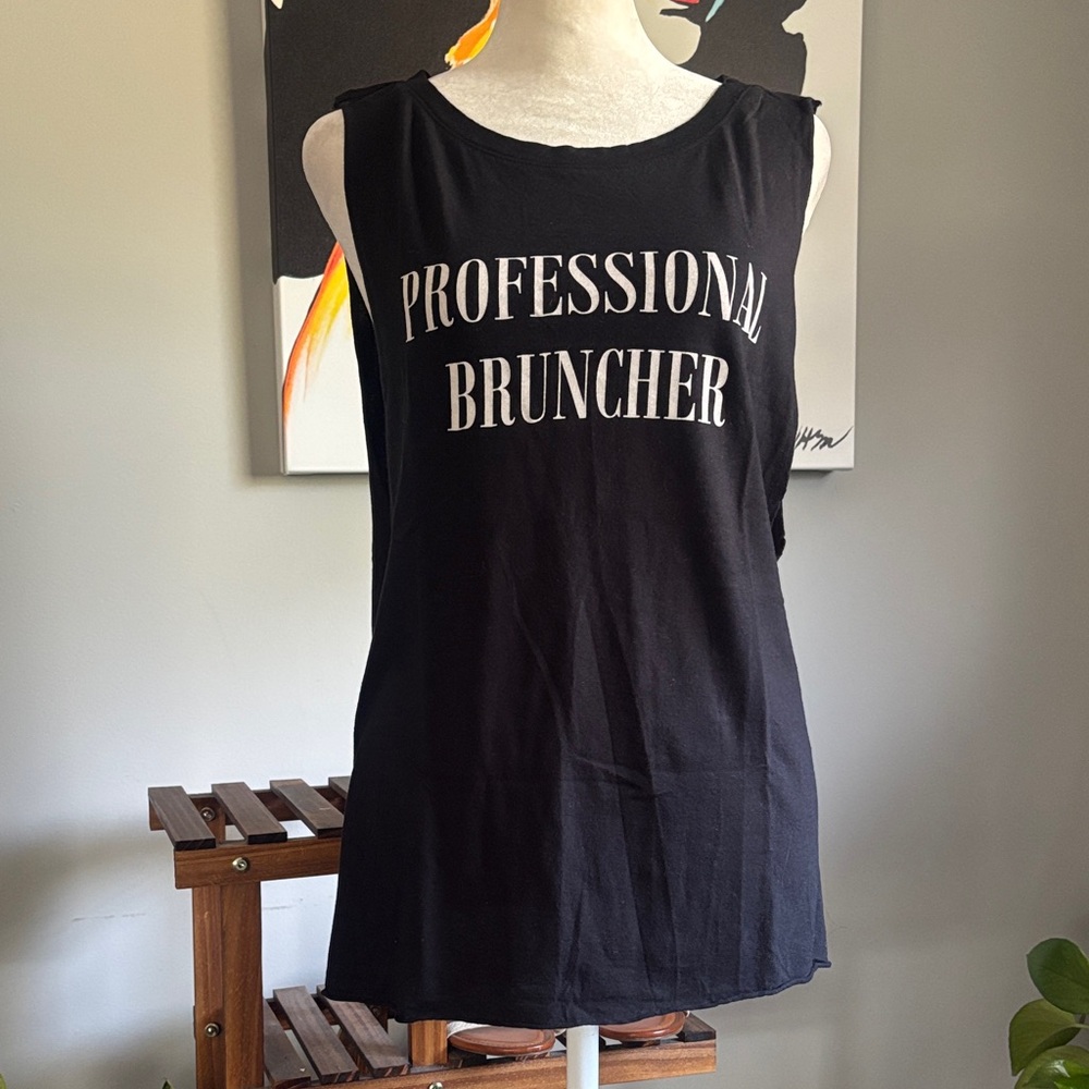 Black Sleeveless 'Professional Bruncher' Top